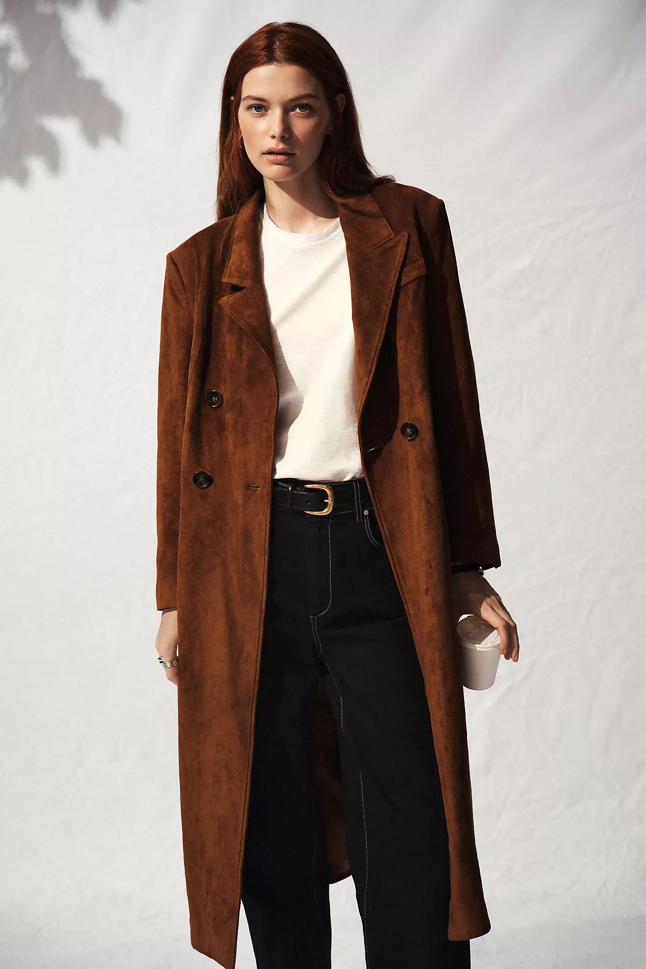 By Anthropologie Faux-Suede Trench Coat | Anthropologie (US)