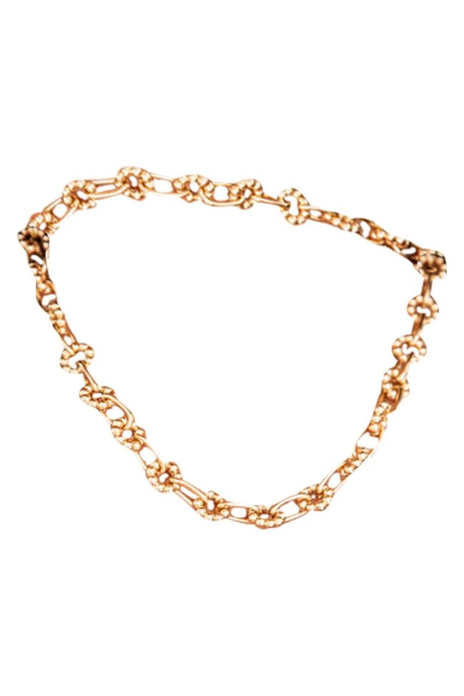 Curious Time Gold Beaded Necklace | Pink Lily