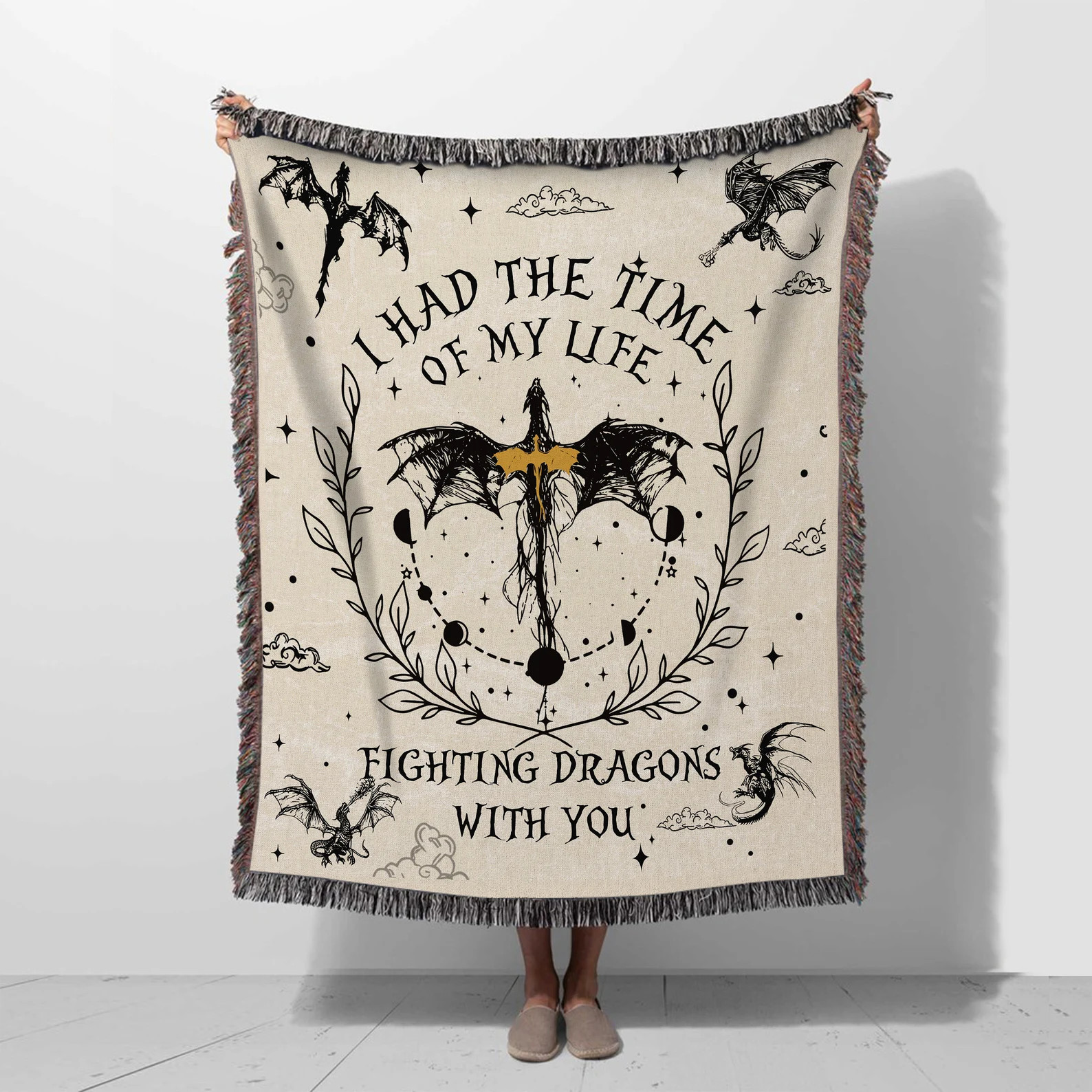 Forth Wing Inspired Bookish Merch Woven Throw Blanket Reader - Etsy | Etsy (US)