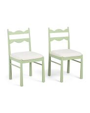 Set Of 2 17x35 Wavy Scalloped Upholstered Dining Chairs | TJ Maxx