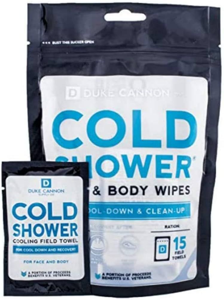 Duke Cannon Supply Co. Cold Shower Cooling Field Towels Face + Body Wipes Combo: Hard-Top 25ct + ... | Amazon (US)