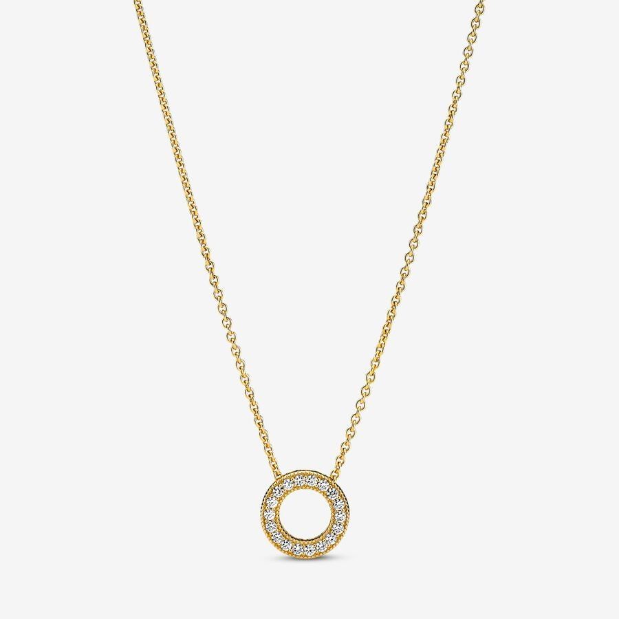 Pandora Logo Pavé Circle Collier Necklace | Pandora (US)