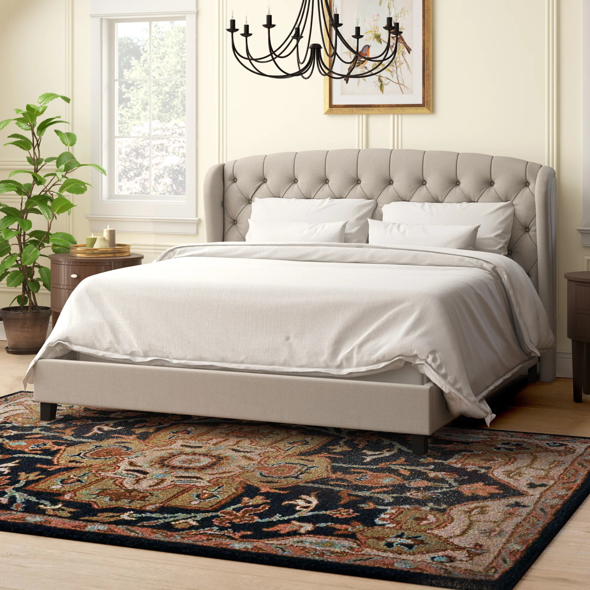 Autrey Upholstered Wingback Bed | Wayfair North America