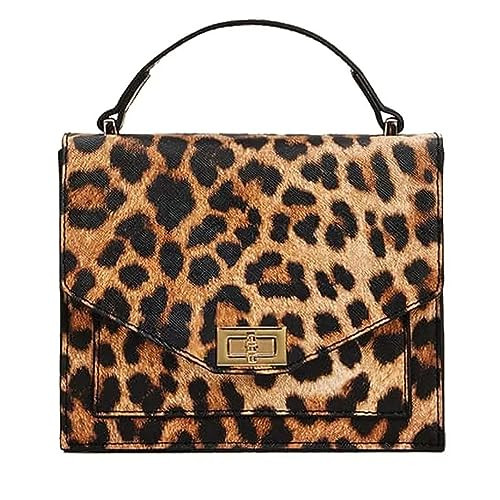 Vintage Leopard Print Box Clutch Handbag, Elegant PU Leather Evening Bag for Women Small Square Purse Party Bag | Amazon (US)