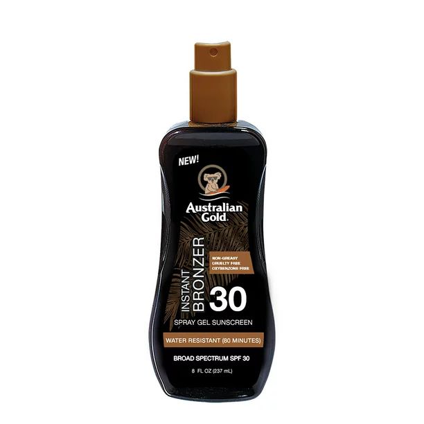 Australian Gold SPF 30 Spray Gel Sunscreen with Instant Bronzer | Walmart (US)