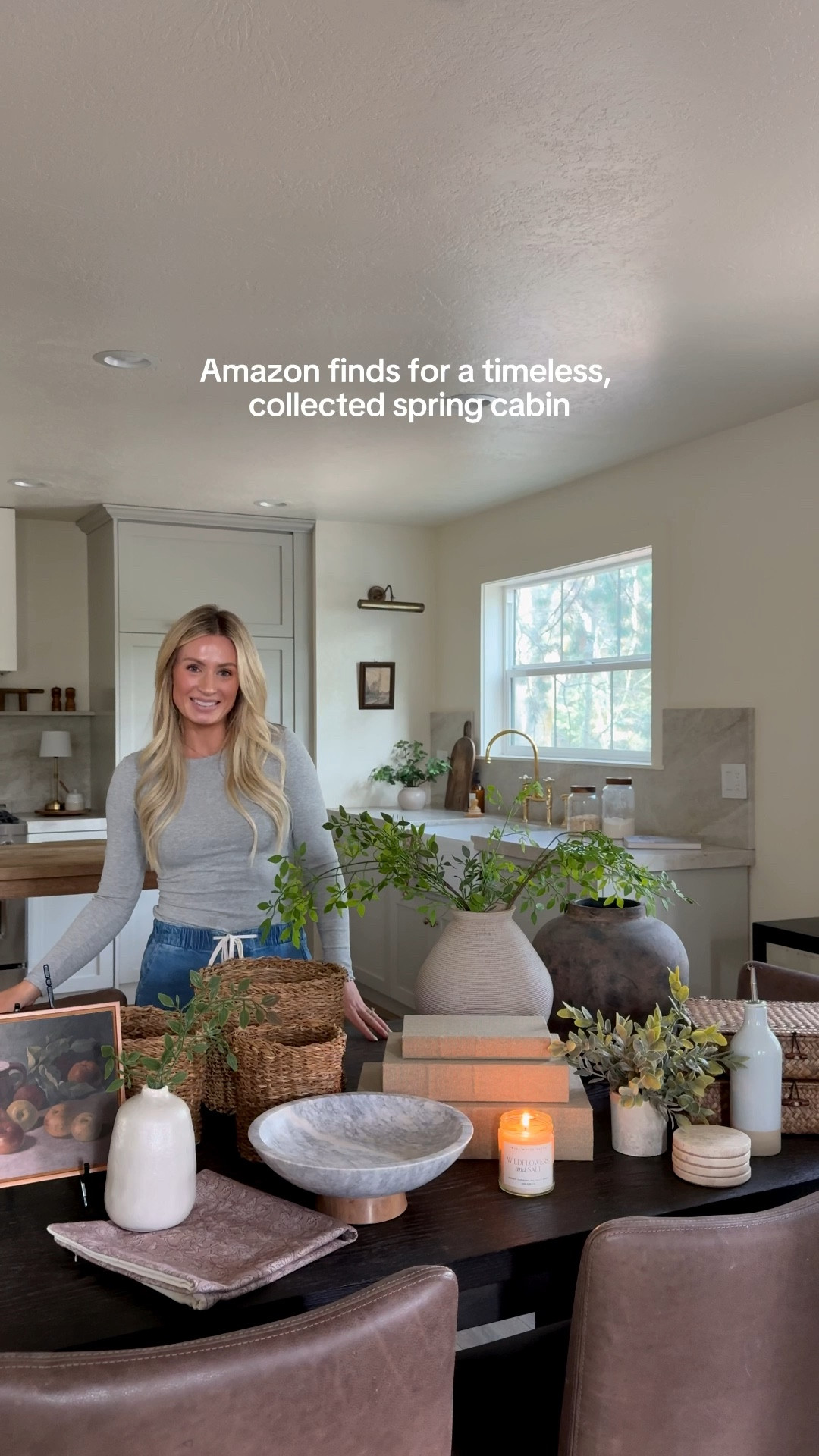 Amazon home decor finds I’ve been loving lately—ceramics, textures, and neutral accents styled on our shelves for a cozy, collected feel. 

Spring decor. Home decor  