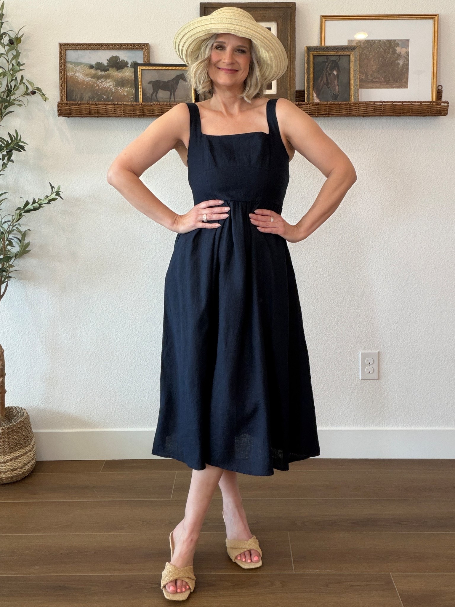 Quince had my fav dresses for summer. My fav!
Wearing a small.

Over 40 fashion/ affordable style / elevated chic / effortless style / spring fashion / summer style / casual chic / style over 50/ 
Amazon sandals, midi, straw hat, sun hat, square neck, vacation, cruise wear

#LTKootd #LTKMothersDay #LTKOver40