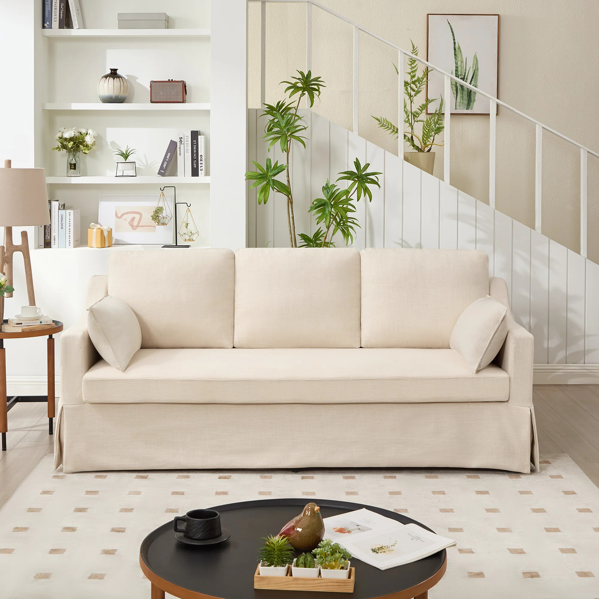 81'' W Upholstered Modern Slipcover Standard Couch Sofa Farmhouse | Wayfair North America