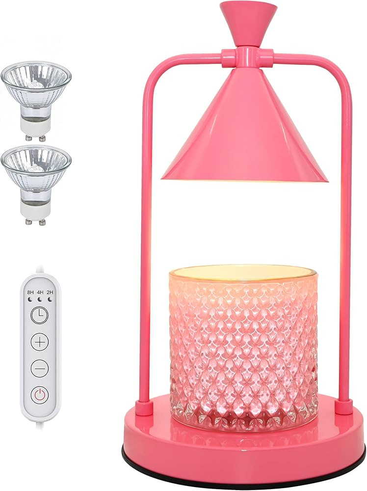 XJZJY Candle Warmer Lamp with 2 Bulbs,Electric Candle Warmer with Timer,Dimmable Candle Light Mel... | Amazon (US)