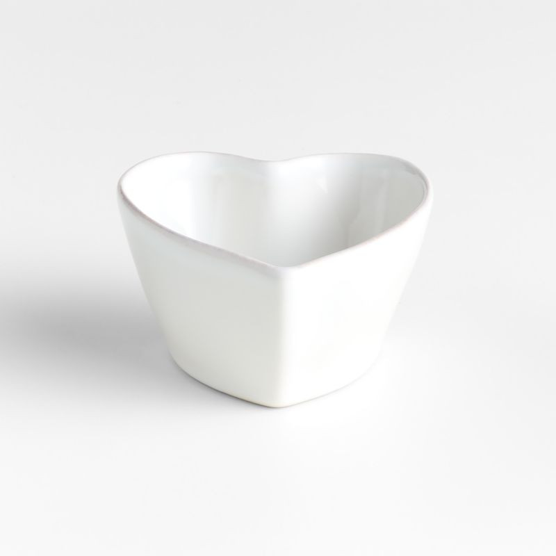 Marin White Stoneware 8-Oz Heart Ramekin | Crate & Barrel | Crate & Barrel