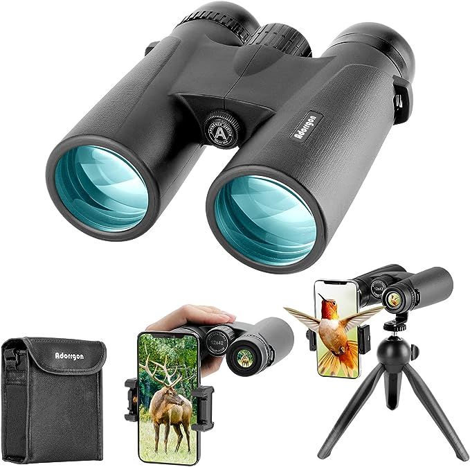 Adorrgon 12x42 HD Binoculars for Adults High Powered with Phone Adapter, Tripod and Tripod Adapte... | Amazon (US)