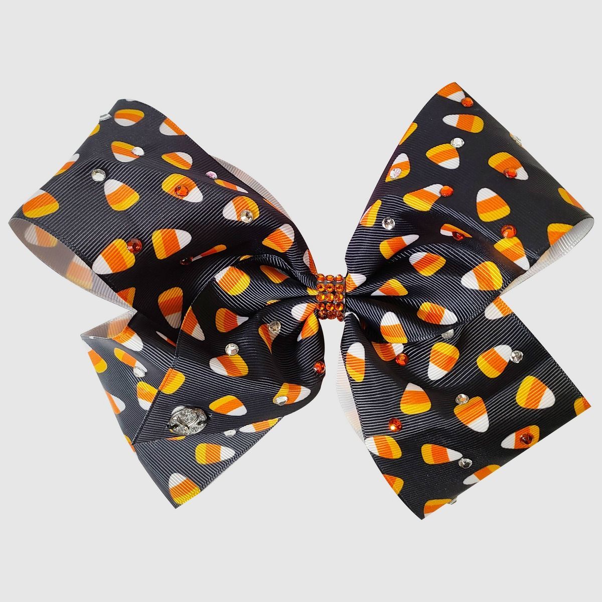 Girls' JoJo Siwa Halloween Candy Corn Bow Hair Clip - Orange/Black | Target