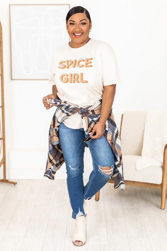 Spice Girl Retro Ivory Graphic Tee | Pink Lily
