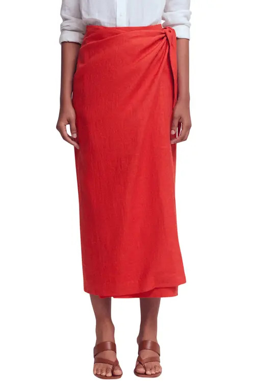 Boden Dimitra Tie-Waist Column Skirt in Red Coral at Nordstrom, Size 12 | Nordstrom