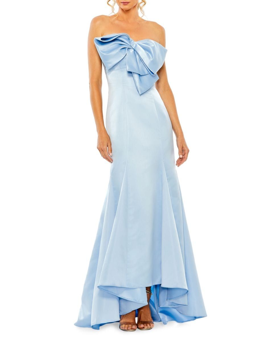 Satin Strapless Bow Mermaid Gown | Saks Fifth Avenue