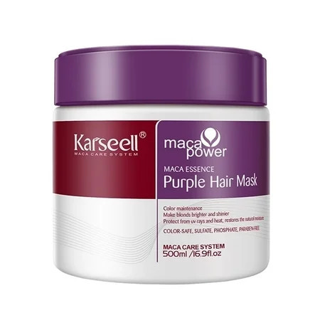 Karseell Purple Hair Mask Professional Neutralizes Brass & Yellow Tones For Blonde Silver Gray Highlighted Hair 16.90 oz 500ml | Walmart (US)