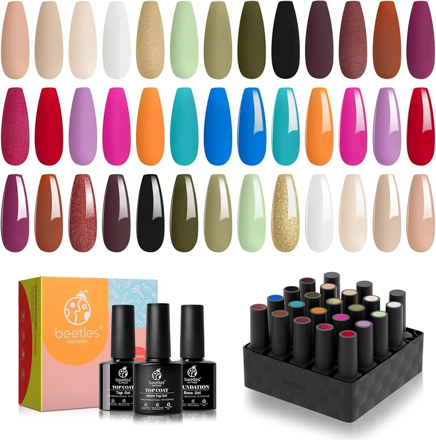 Beetles Gel Nail Polishes- 20 Colors Gel Nail Polish Set La Montagne Soak Off Nail Gel Polish Nud... | Amazon (UK)