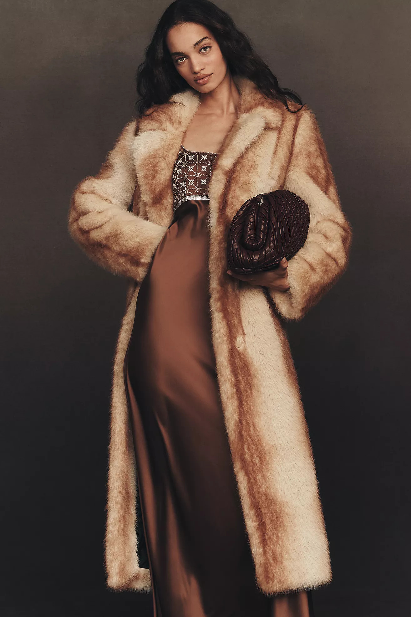 STAND STUDIO Nora Faux Fur Longline Coat | Anthropologie (US)