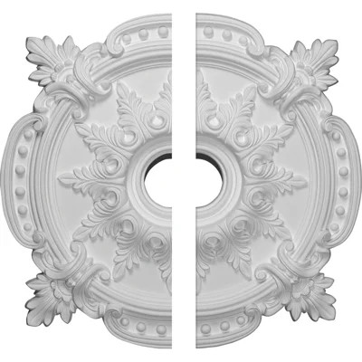 Endurathane Benson Classic Ceiling Medallion, 28 3/8"OD x 3 3/4"ID x 1 5/8"P (Fits Canopies up to 6 1/2"), Two Piece, Factory Primed | Wayfair North America