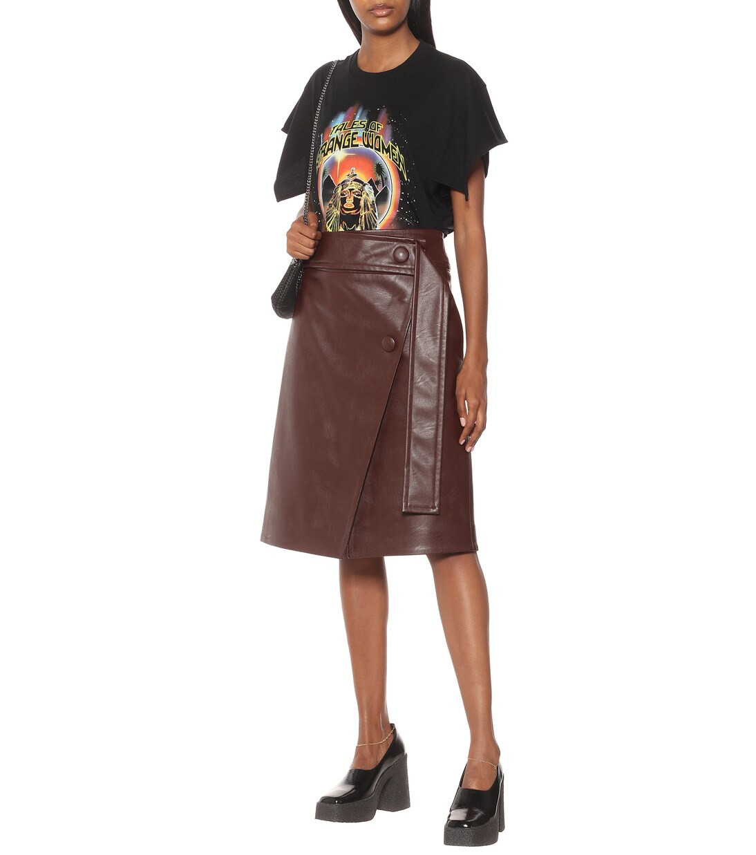 High-rise faux leather midi skirt | Mytheresa (US/CA)