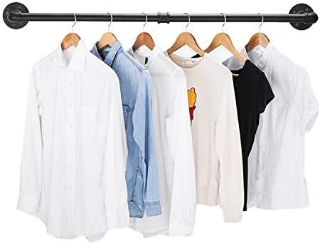 Industrial Pipe Clothing Rack 38.4IN, Elibbren Rustic Pipe Hanging Rod for Closet, Wall Mounted M... | Amazon (US)