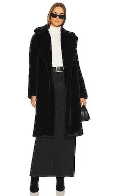 Apparis Mona 2 Faux Fur Coat in Noir from Revolve.com | Revolve Clothing (Global)