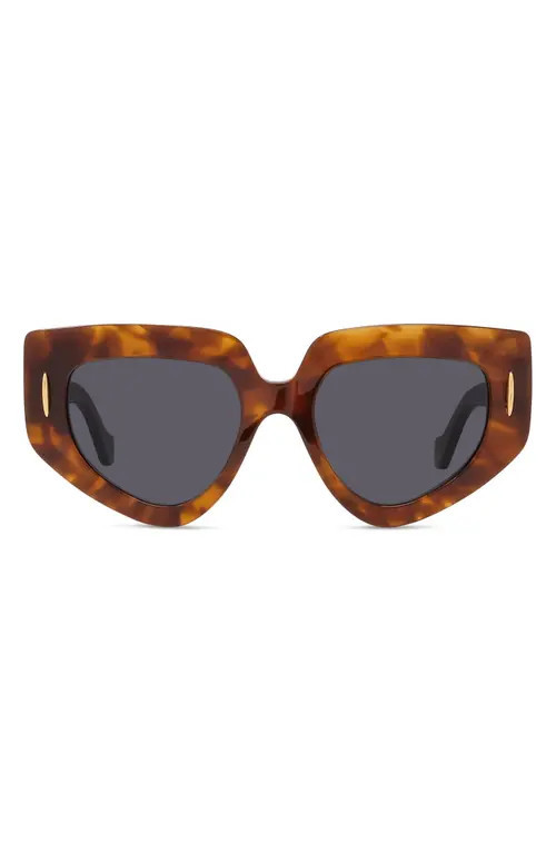 Loewe Anagram 51mm Geometric Sunglasses in Blonde Havana /Blue at Nordstrom | Nordstrom
