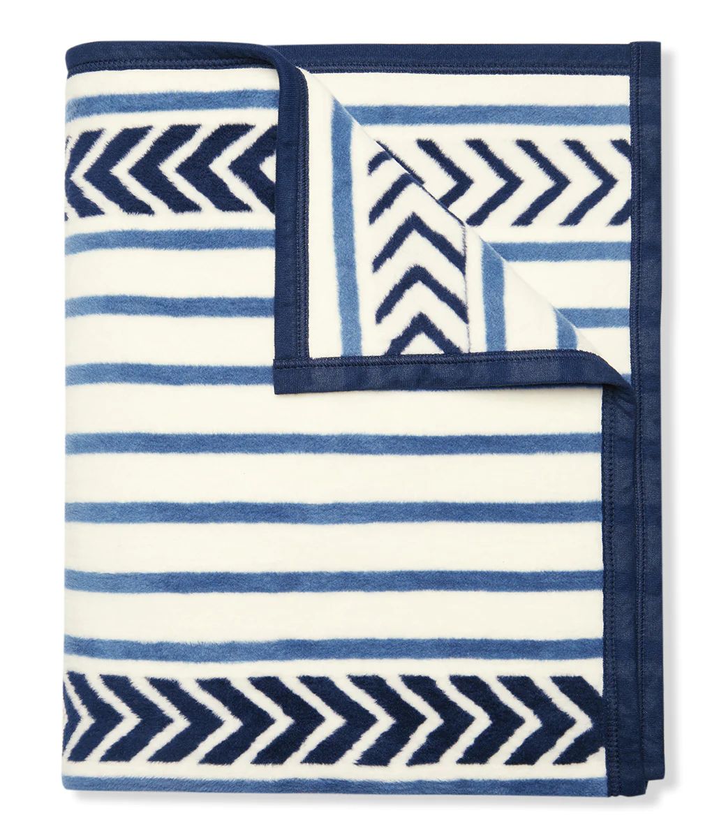 Bar Harbor Stripe Blue Blanket | ChappyWrap