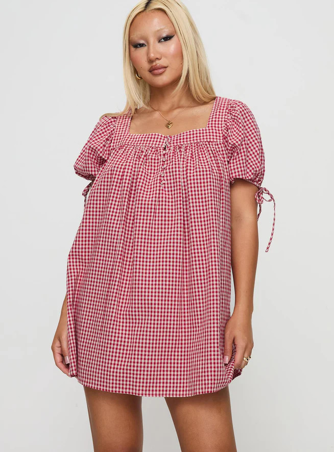 Lilibet Mini Dress Red Gingham | Princess Polly US