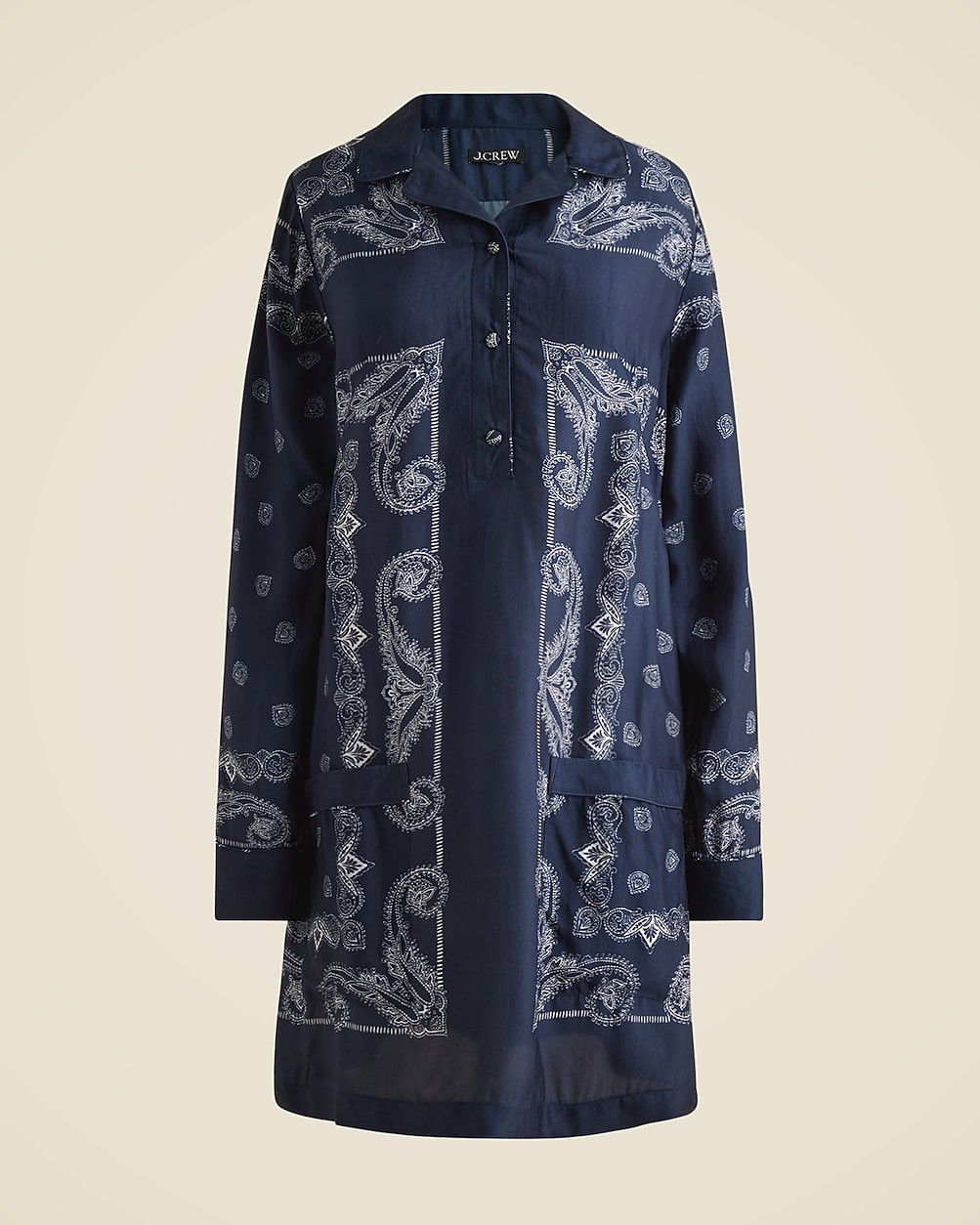 Relaxed-fit shirt-dress in bandana print | J. Crew US