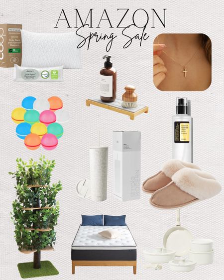 The Amazon Spring Sale is here! I’m sharing a few of my favorite Amazon finds that I love and use daily. Get these products today while the sale lasts! 

Amazon, Spring Sale, reusable water balloons, slippers, pillow, mattress, cat tree, cross necklace, pots and pans set, snail mucin, simple modern tumbler 
