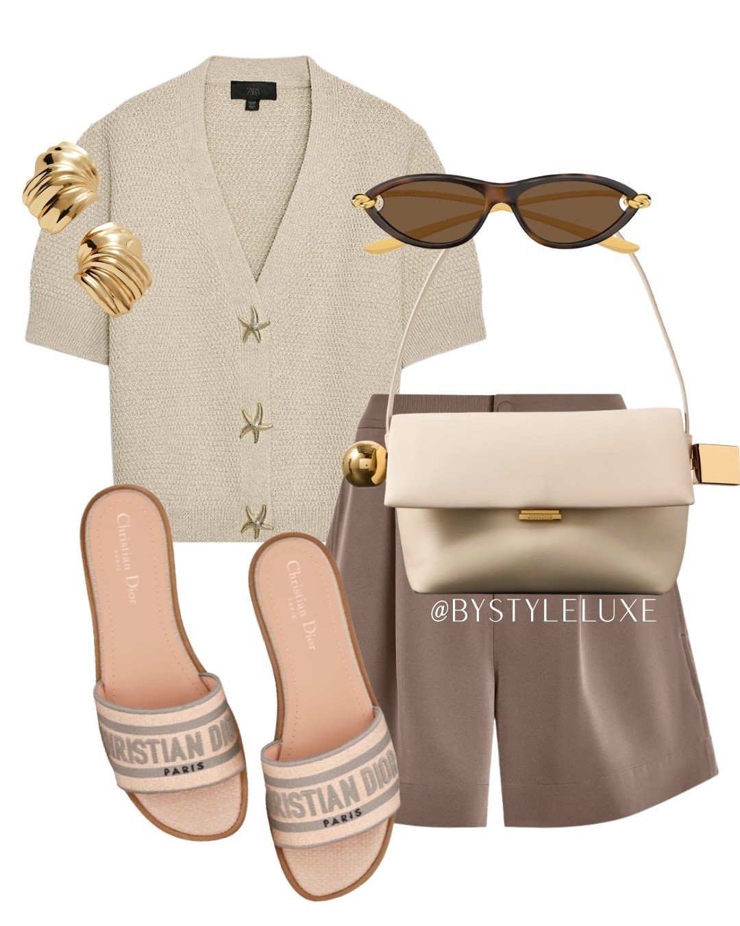 NEUTRAL OUTFIT - styling this fave new in knitted top with gold starfish buttons 

#summeroutfit #summersandals #holidayoutfit

#LTKshoes #LTKsummer #LTKeurope