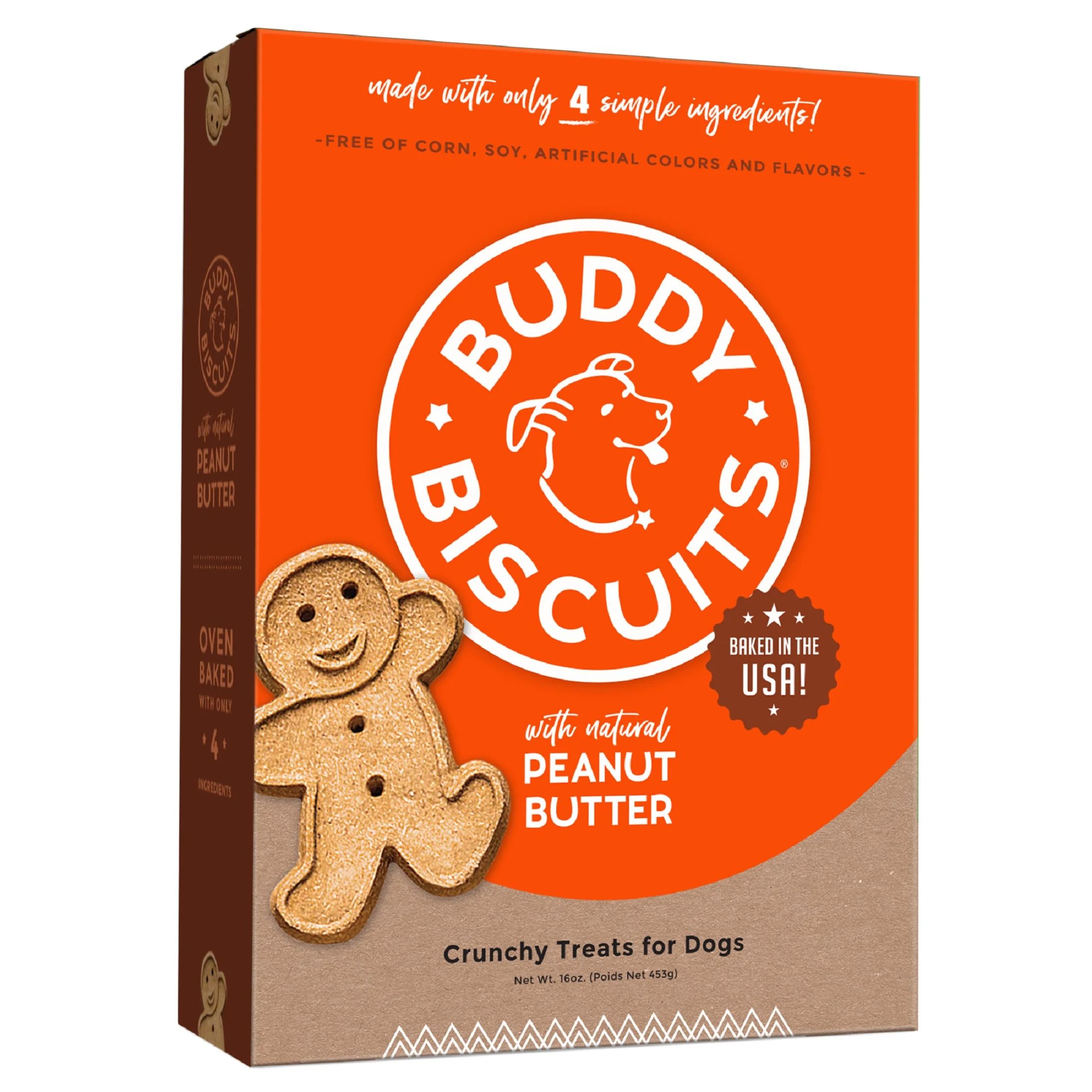 Buddy Biscuits Crunchy Biscuits Dog Treats, Peanut Butter 16 oz. Box | Walmart (US)