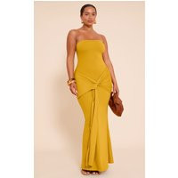 Shape Golden Olive Sculpt Bandeau Wrap Drape Maxi Dress | PrettyLittleThing US