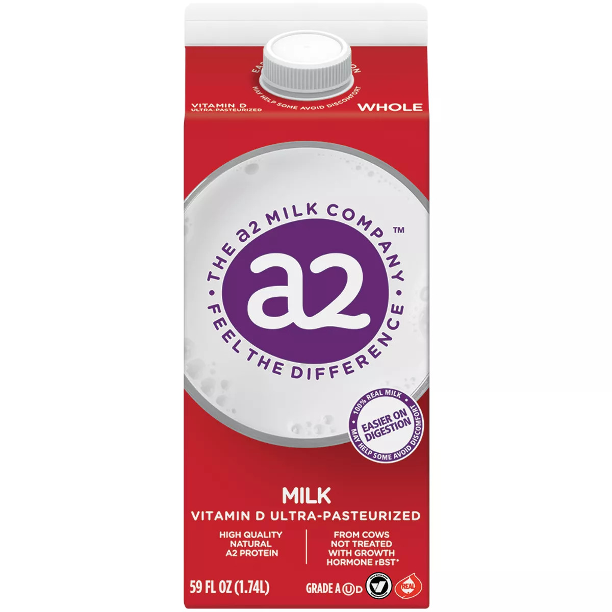 a2 Milk Whole Vitamin D Ultra-Pasteurized - 59 fl oz | Target