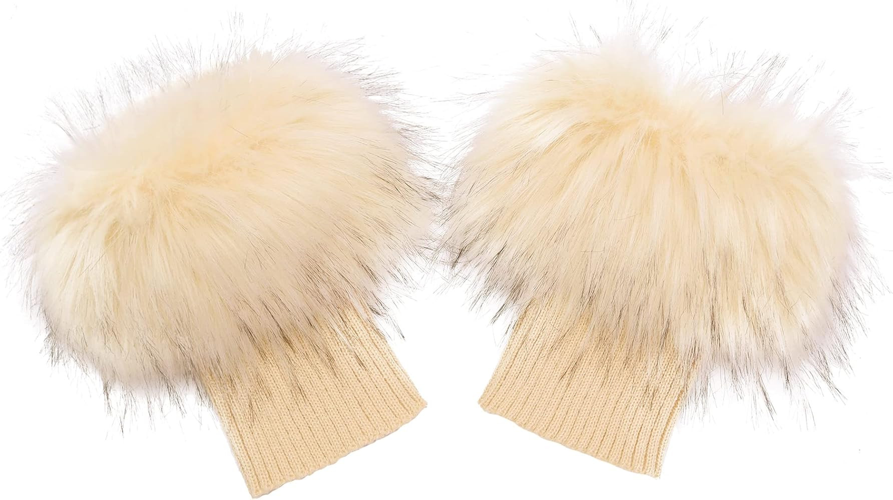 LA CARRIE Women Faux Fur Plush Leg Warmers Short Furry Fuzzy Leg Cuffs Girls Winter Knitted Boot | Amazon (US)