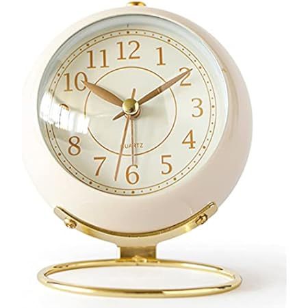 JUSTUP Small Table Clocks, Classic Non-Ticking Tabletop Alarm Clock Battery Operated Desk Clock with | Amazon (US)
