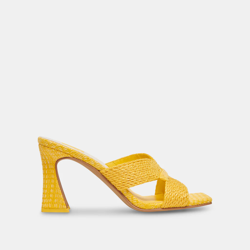 NITRO HEELS YELLOW RAFFIA | DolceVita.com