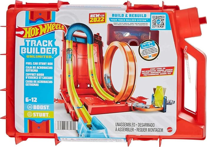 Hot Wheels Toy Car Set, Track Builder Unlimited Playset Fuel Can Stunt Box, 14 Component Parts & ... | Amazon (US)