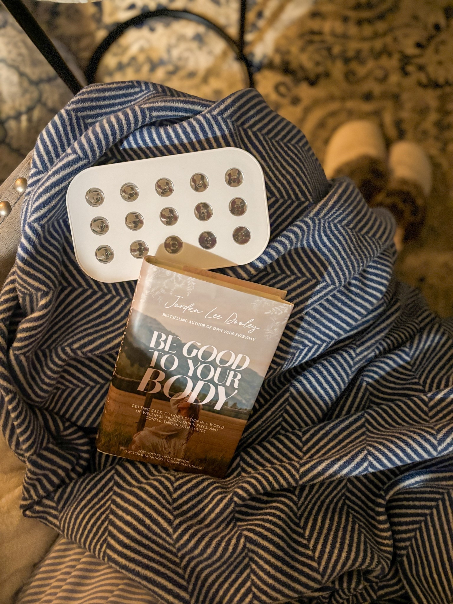 A slow, calm, and cozy Saturday morning. 
This book is filled with Godly wisdom on how to best care for our bodies in this broken and confusing world. 
My ChappyWrap is my favorite accessory. My dresser drawers are overflowing with cozy Lake Pajamas. The LumeBox has transformed my morning routine. It has been said that RED and NIR light may increase the rate of ATP formation, which is necessary to energize all bodily processes! I love my red light. Use my partner link for a major discount: https://thelumebox.com/pages/lb68/?_ef_transaction_id=&oid=3&affid=6188&discount=fullheartco


#LTKselfcare #LTKdayinmylife #LTKmorningroutine