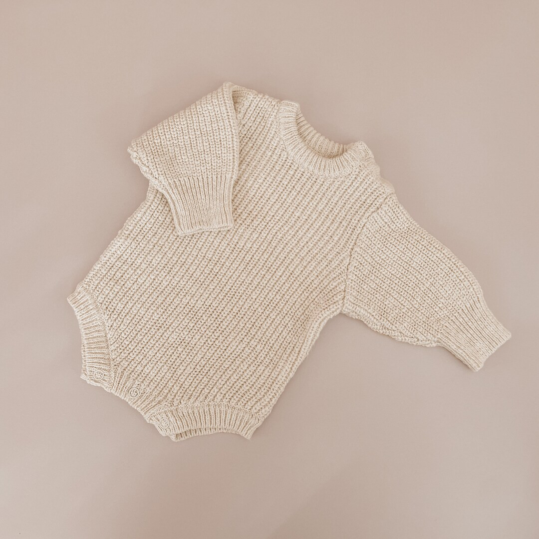 Honey Chunky Knit Romper - Romper only - Newborn to 12M - Newborn photoshoot - Baby First outfit ... | Etsy (US)
