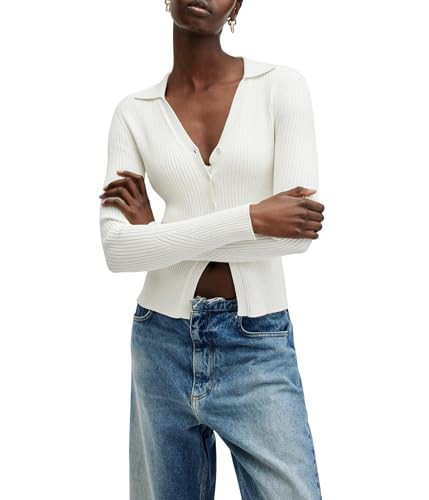 AllSaints Women's Sweaters Cruz Cardigan Chalk White S | Amazon (US)