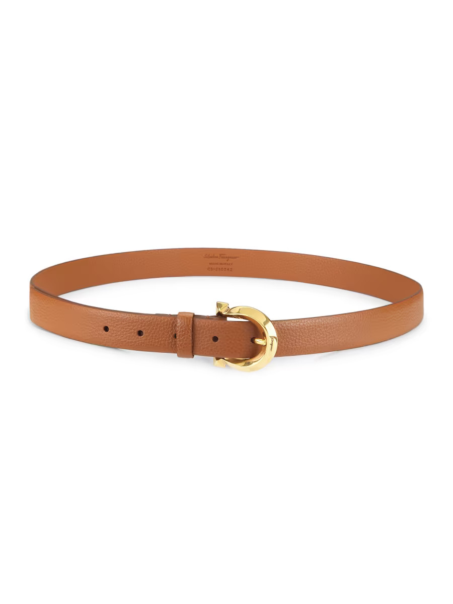 FERRAGAMO Gancino Leather Belt | Saks Fifth Avenue | Saks Fifth Avenue
