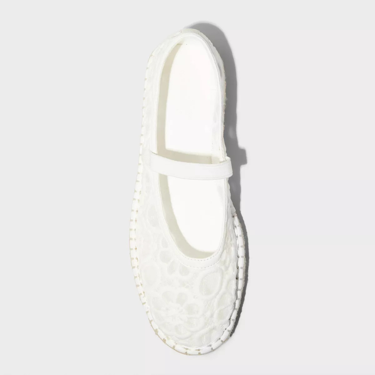 Women's Celia Floral Lace Mary Jane Espadrille Flat with Memory Foam Insole - Universal Thread™... | Target