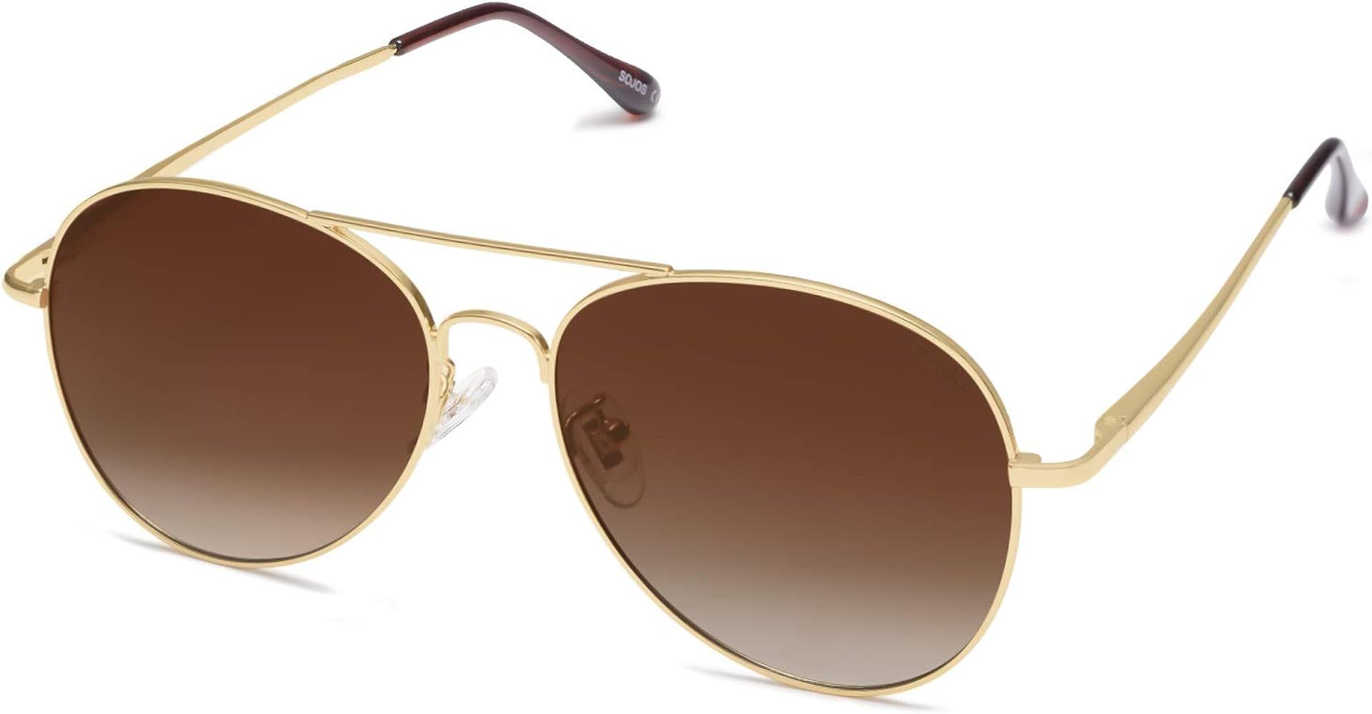 SOJOS Classic Aviator Sunglasses for Women Men Metal Spring Hinges SJ1030 | Amazon (US)