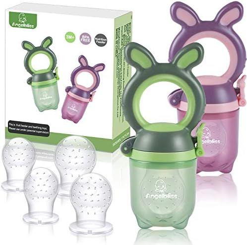 ANGELBLISS Baby Fruit Feeder Pacifier - Fresh Food Feeder, Infant Fruit Teething Toy for 3-24 Mon... | Amazon (US)