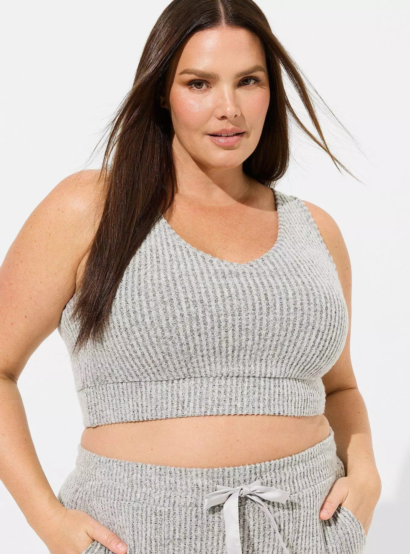 Super Soft Plush Waffle V-Neck Crop Cami | Torrid (US & Canada)