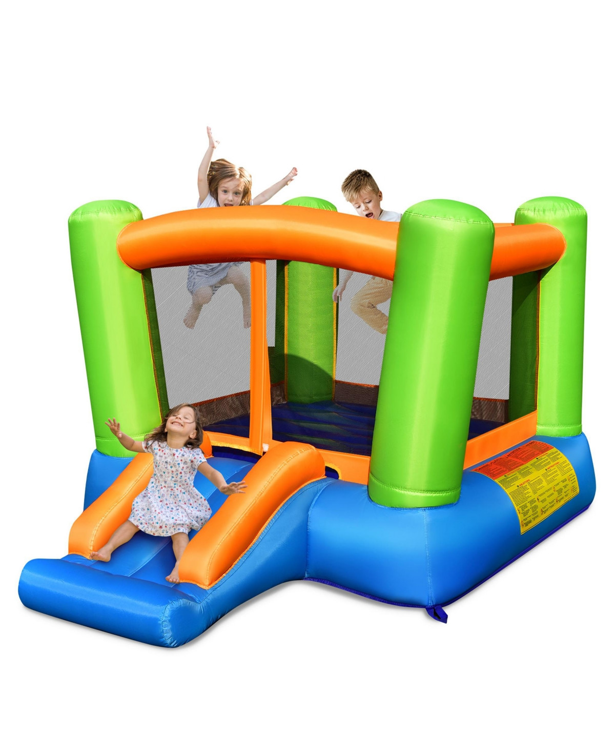 Gymax Inflatable Bounce House Kids Jumping Playhouse Indoor & Outdoor Without Blower - Green+blue+orange | Macy's