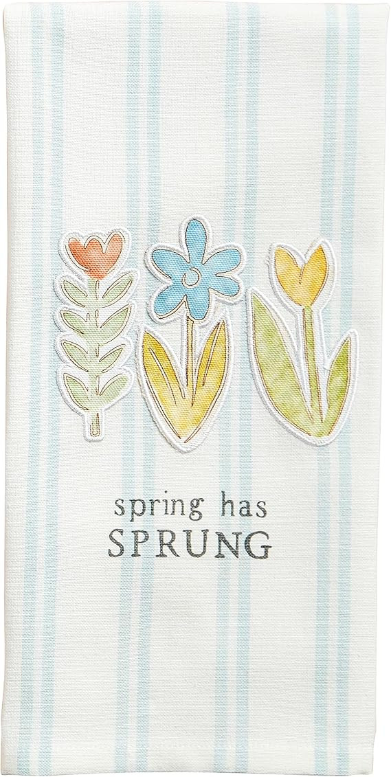 Mud Pie Flower Patch Towel, Three Flowers; 18" x 26" | Amazon (US)