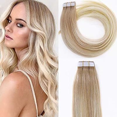 Lacerhair 22 Inches 20 Pieces 50 Grams Virgin Remy Tape in Extensions Invisible Balayage Color #1... | Amazon (US)